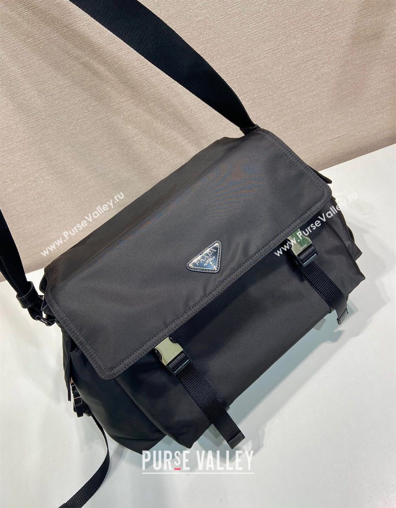 Prada Mens Explore Re-Nylon and leather bag Black 2025 2VD082 (YZ-250929044)