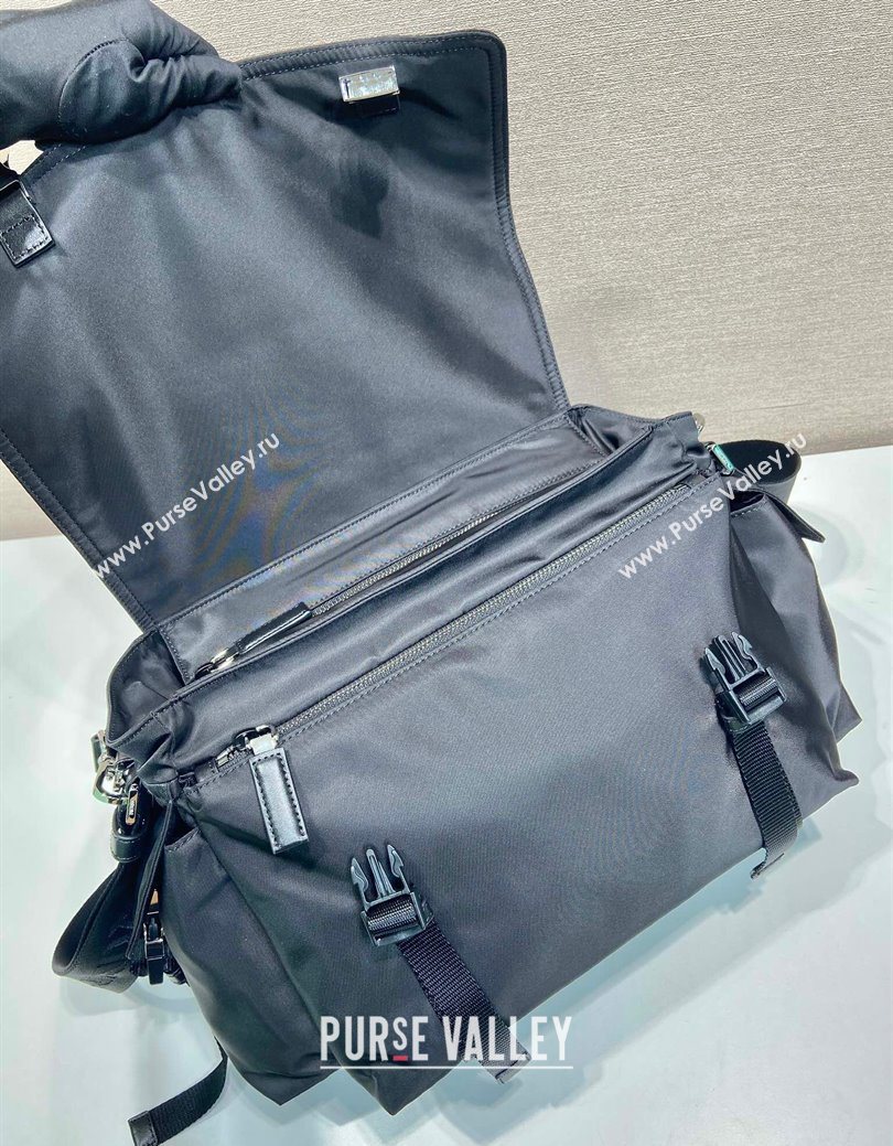 Prada Mens Explore Re-Nylon and leather bag Black 2025 2VD082 (YZ-250929044)