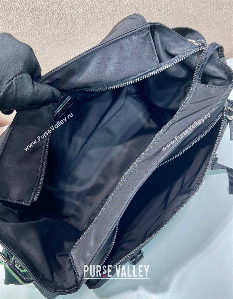 Prada Mens Explore Re-Nylon and leather bag Black 2025 2VD082 (YZ-250929044)