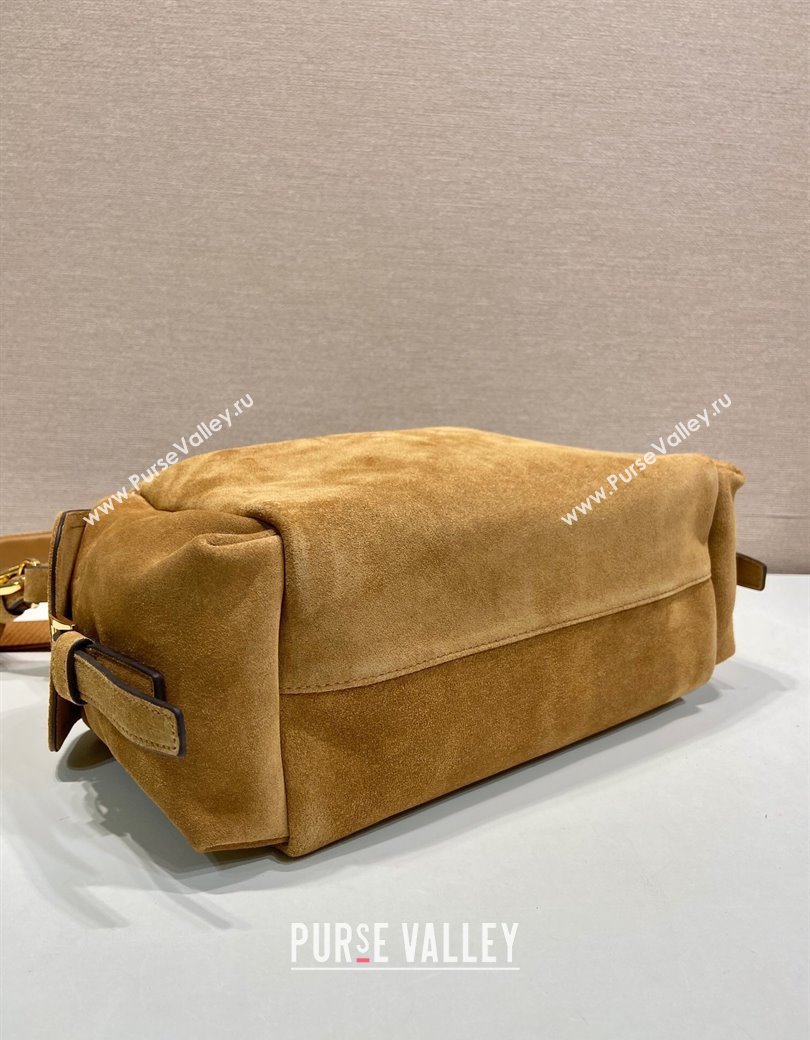 Prada Explore large suede shoulder bag Brown 2025 1BC264 (YZ-250927064)