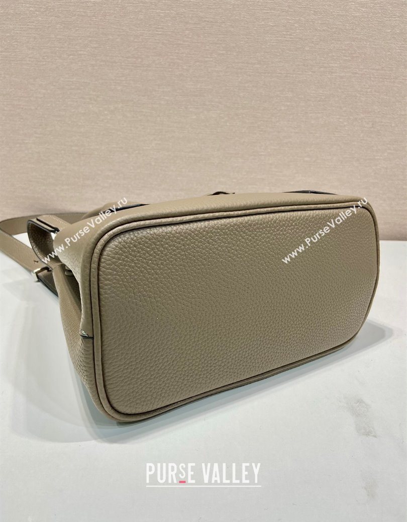 Prada Double small Grained leather bag Grey 2025 1BG443 0929 (YZ-250929057)