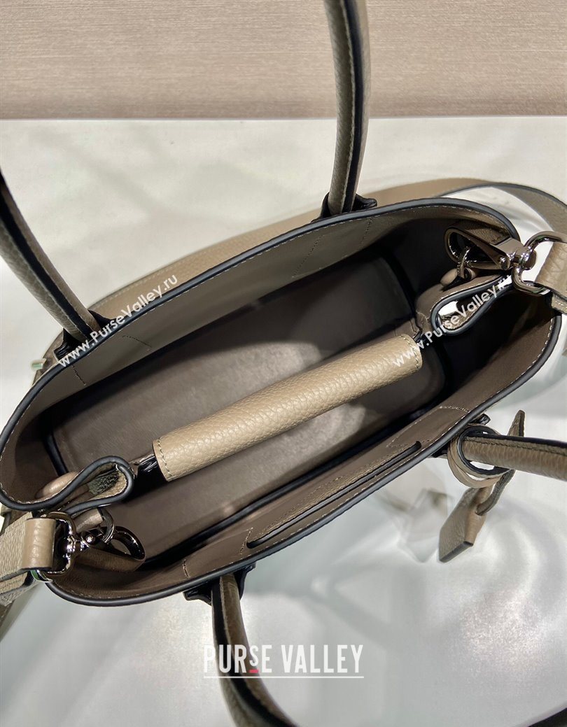 Prada Double small Grained leather bag Grey 2025 1BG443 0929 (YZ-250929057)