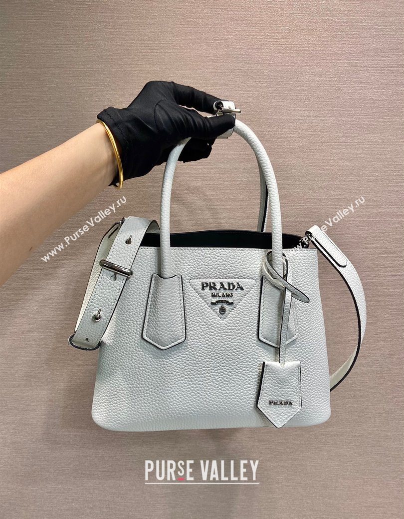 Prada Double small Grained leather bag White 2025 1BG443 0929 (YZ-250929058)