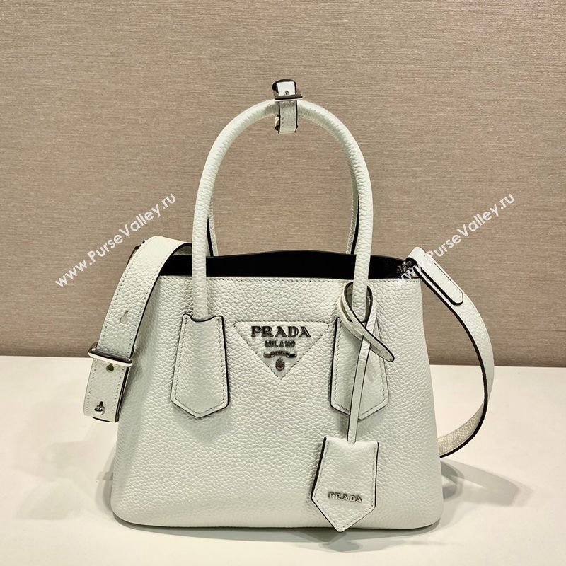 Prada Double small Grained leather bag White 2025 1BG443 0929 (YZ-250929058)