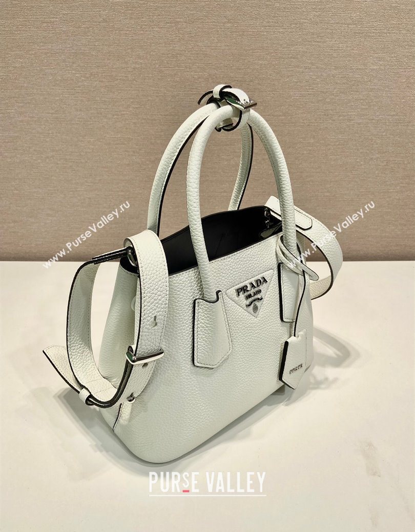 Prada Double small Grained leather bag White 2025 1BG443 0929 (YZ-250929058)