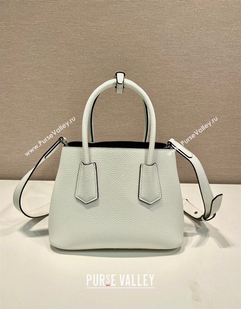 Prada Double small Grained leather bag White 2025 1BG443 0929 (YZ-250929058)