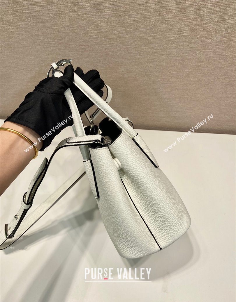 Prada Double small Grained leather bag White 2025 1BG443 0929 (YZ-250929058)