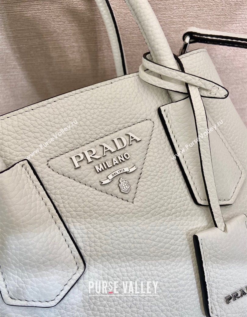 Prada Double small Grained leather bag White 2025 1BG443 0929 (YZ-250929058)