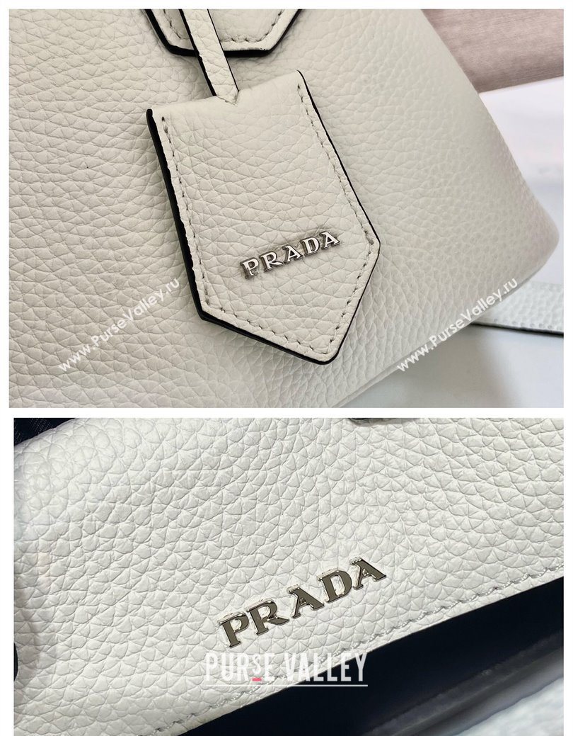 Prada Double small Grained leather bag White 2025 1BG443 0929 (YZ-250929058)