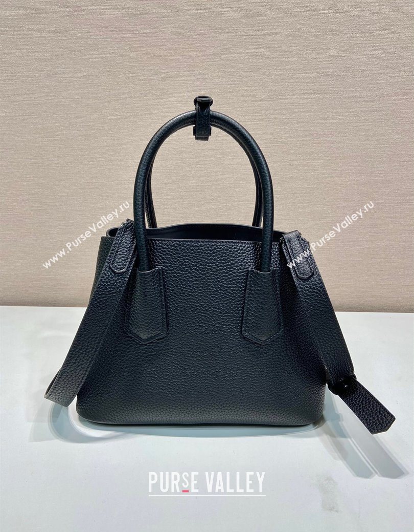 Prada Double small Grained leather bag Black 2025 1BG443 0929 (YZ-250929059)