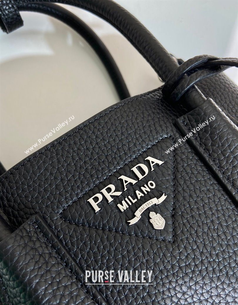 Prada Double small Grained leather bag Black 2025 1BG443 0929 (YZ-250929059)