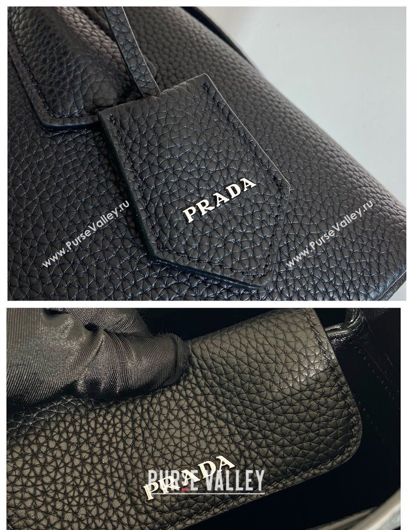 Prada Double small Grained leather bag Black 2025 1BG443 0929 (YZ-250929059)