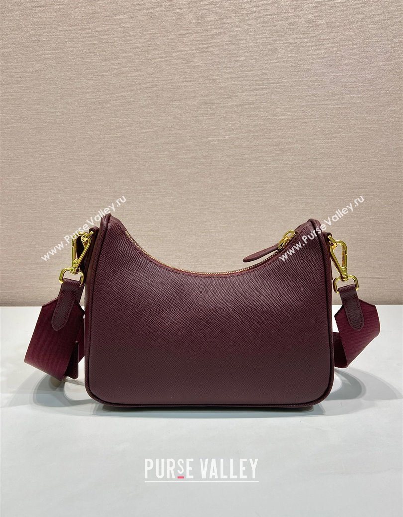 Prada Re-Edition 2005 Saffiano leather bag Burgundy 2025 1BH204 (YZ-250929034)