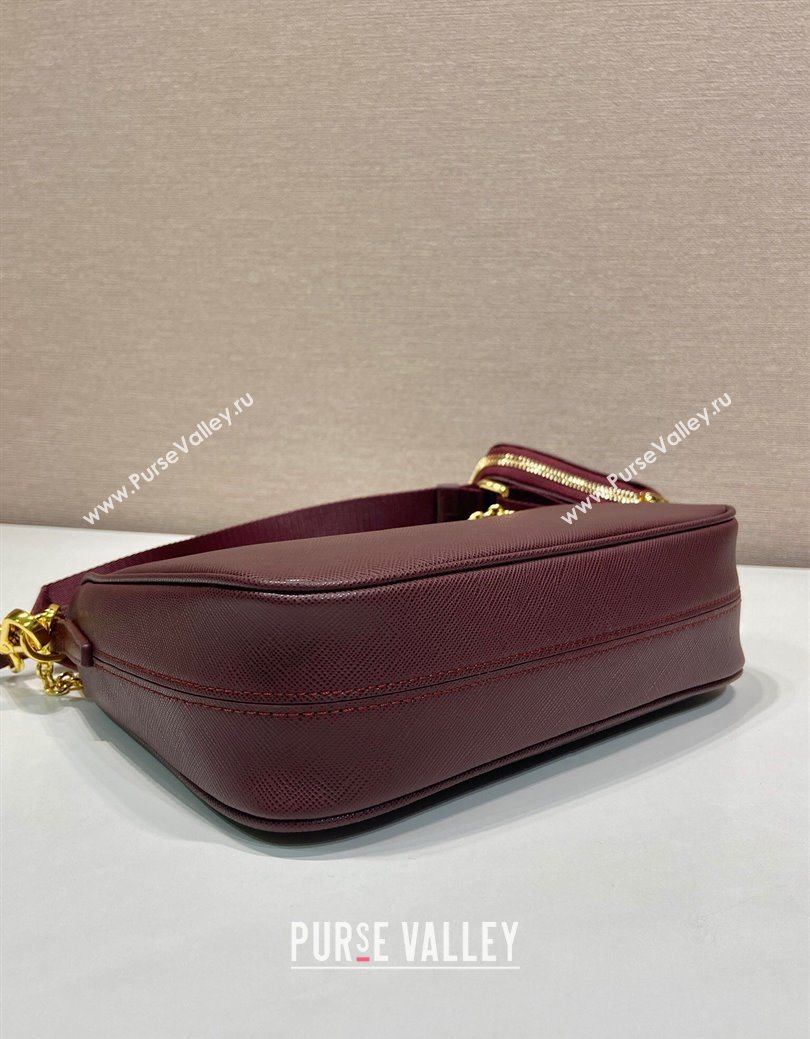 Prada Re-Edition 2005 Saffiano leather bag Burgundy 2025 1BH204 (YZ-250929034)