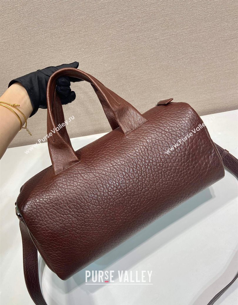 Prada Mens Small Maxi-Grianed leather duffle bag Brown 2025 2VC046 (YZ-250927024)