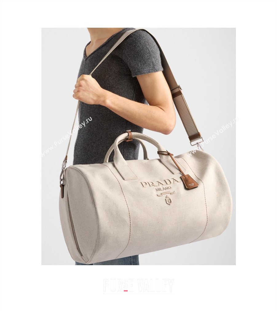 Prada Mens Canvas duffle bag White 2025 2VC051 (YZ-250927042)