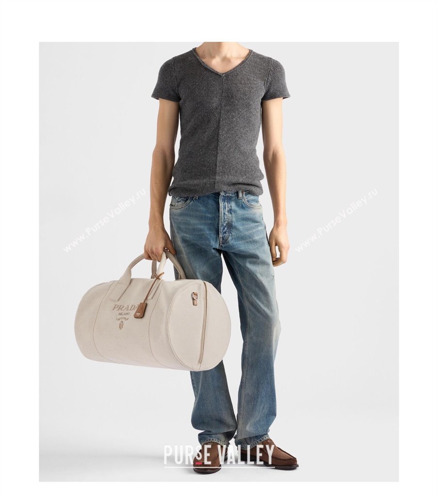 Prada Mens Canvas duffle bag White 2025 2VC051 (YZ-250927042)