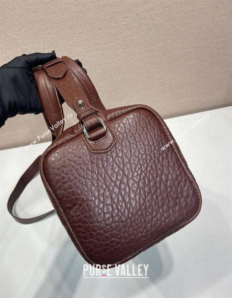 Prada Mens Small Maxi-Grianed leather duffle bag Brown 2025 2VC046 (YZ-250927024)