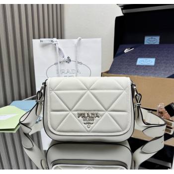 Prada Quilted Leather Flap Bag White 2025 1BD283 (YZ-250927025)