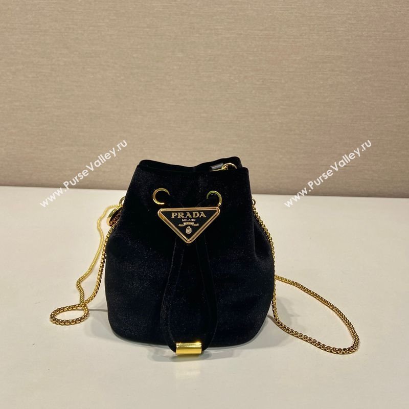 Prada Velvet mini pouch Black 2025 1NR016 (YZ-250927046)
