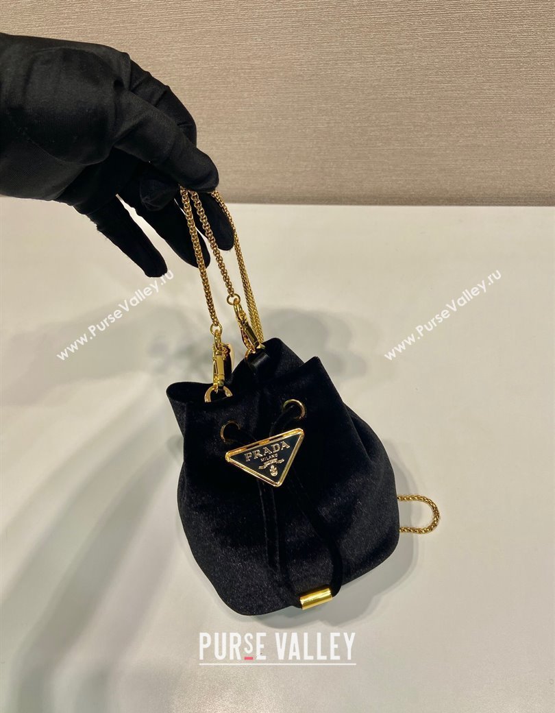 Prada Velvet mini pouch Black 2025 1NR016 (YZ-250927046)