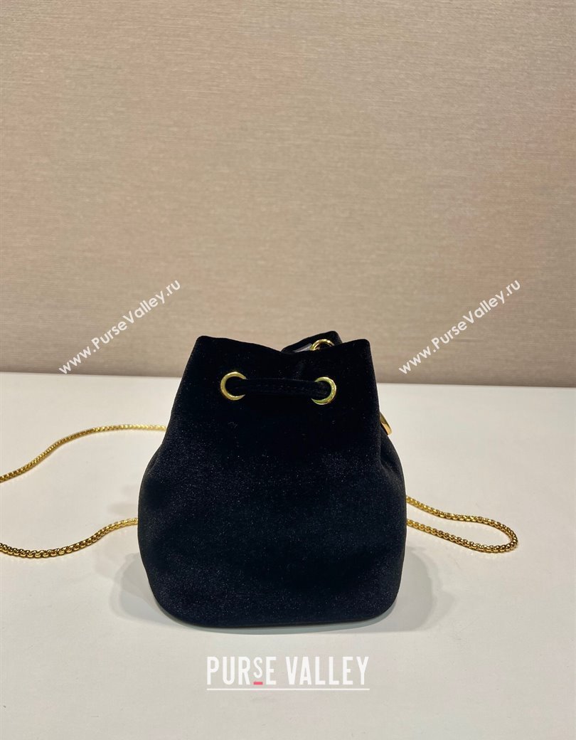 Prada Velvet mini pouch Black 2025 1NR016 (YZ-250927046)