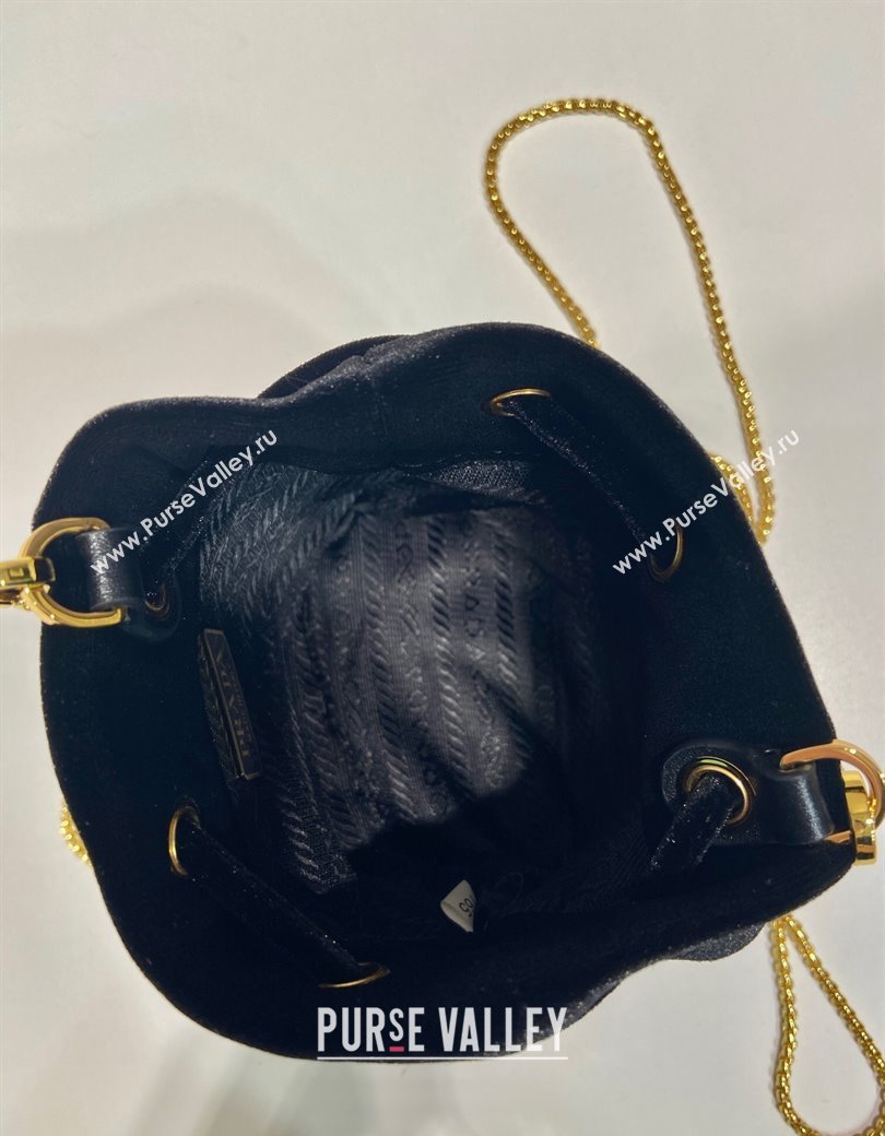 Prada Velvet mini pouch Black 2025 1NR016 (YZ-250927046)