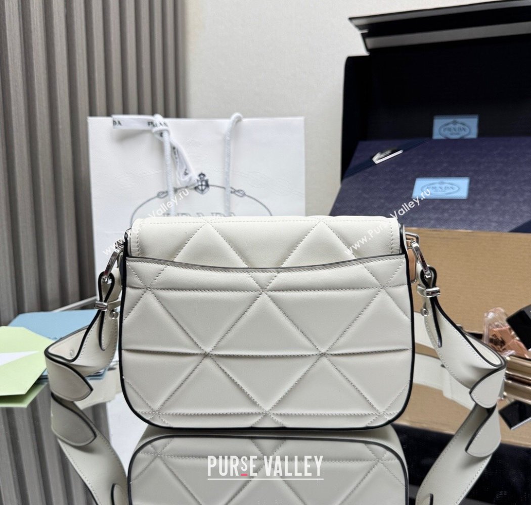 Prada Quilted Leather Flap Bag White 2025 1BD283 (YZ-250927025)