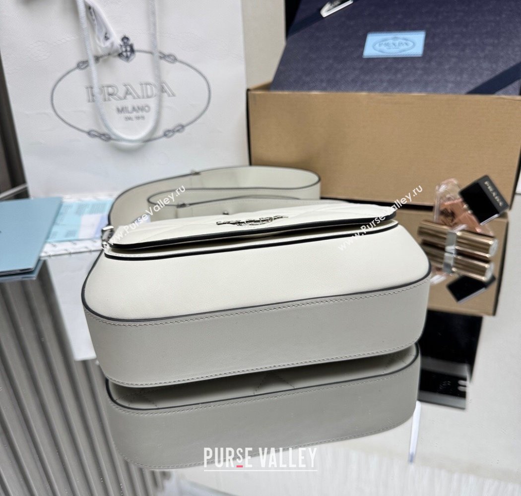 Prada Quilted Leather Flap Bag White 2025 1BD283 (YZ-250927025)