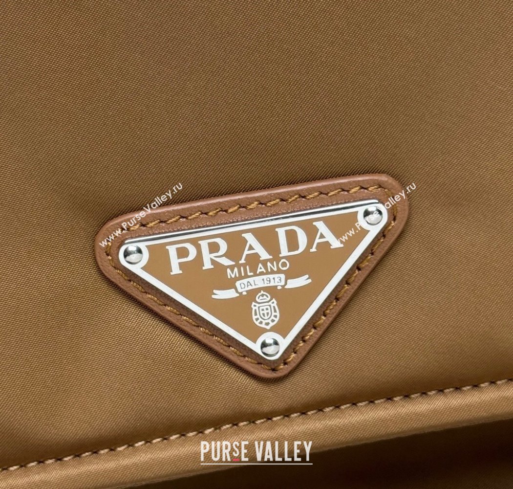 Prada Traveller small padded Re-Nylon shoulder bag Brandy Brown 2025 1BD313 (YZ-250927048)