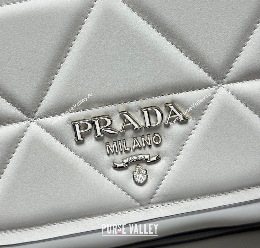 Prada Quilted Leather Flap Bag White 2025 1BD283 (YZ-250927025)