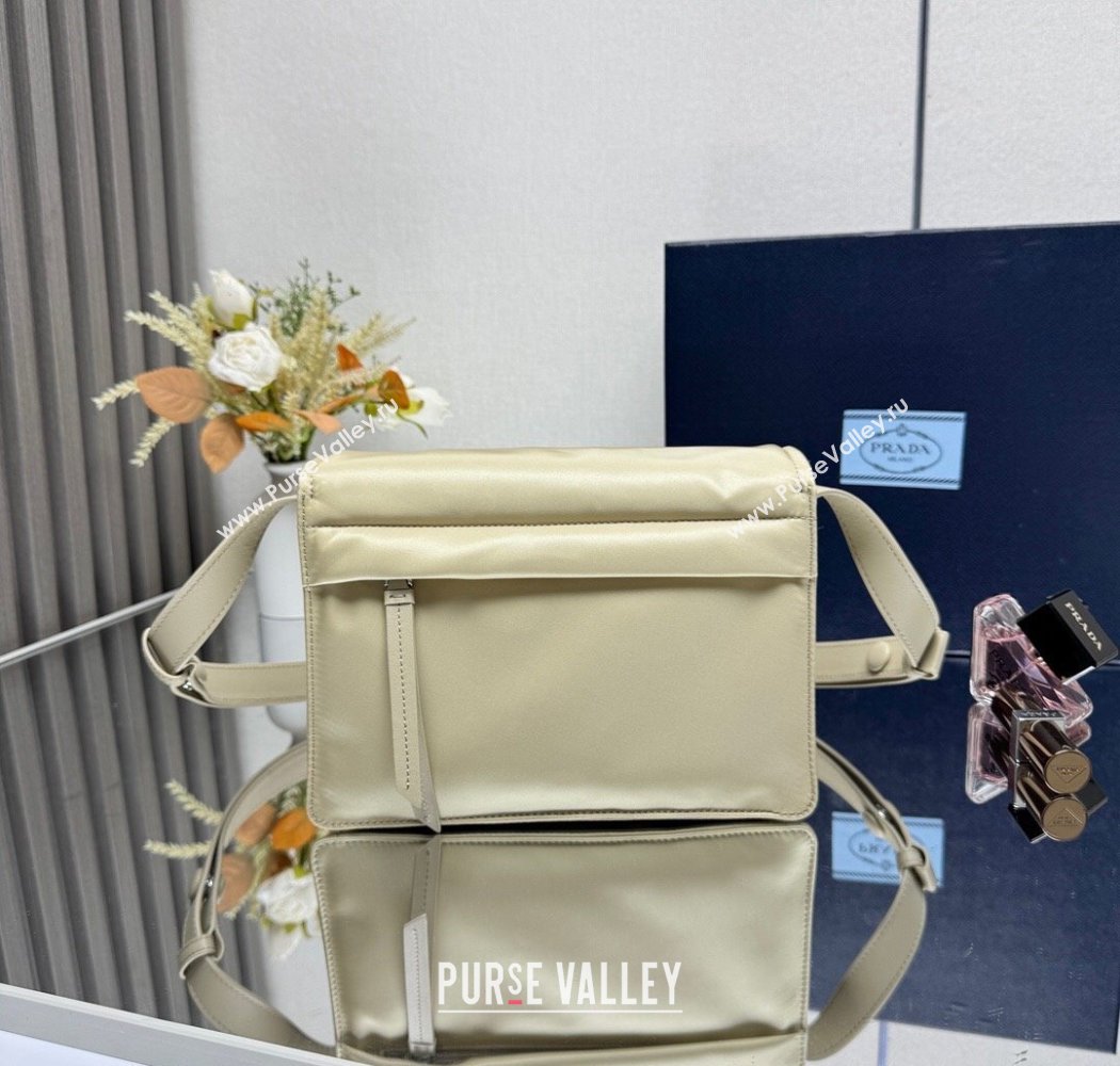 Prada Traveller small padded Re-Nylon shoulder bag Light Yellow 2025 1BD313 (YZ-250927049)