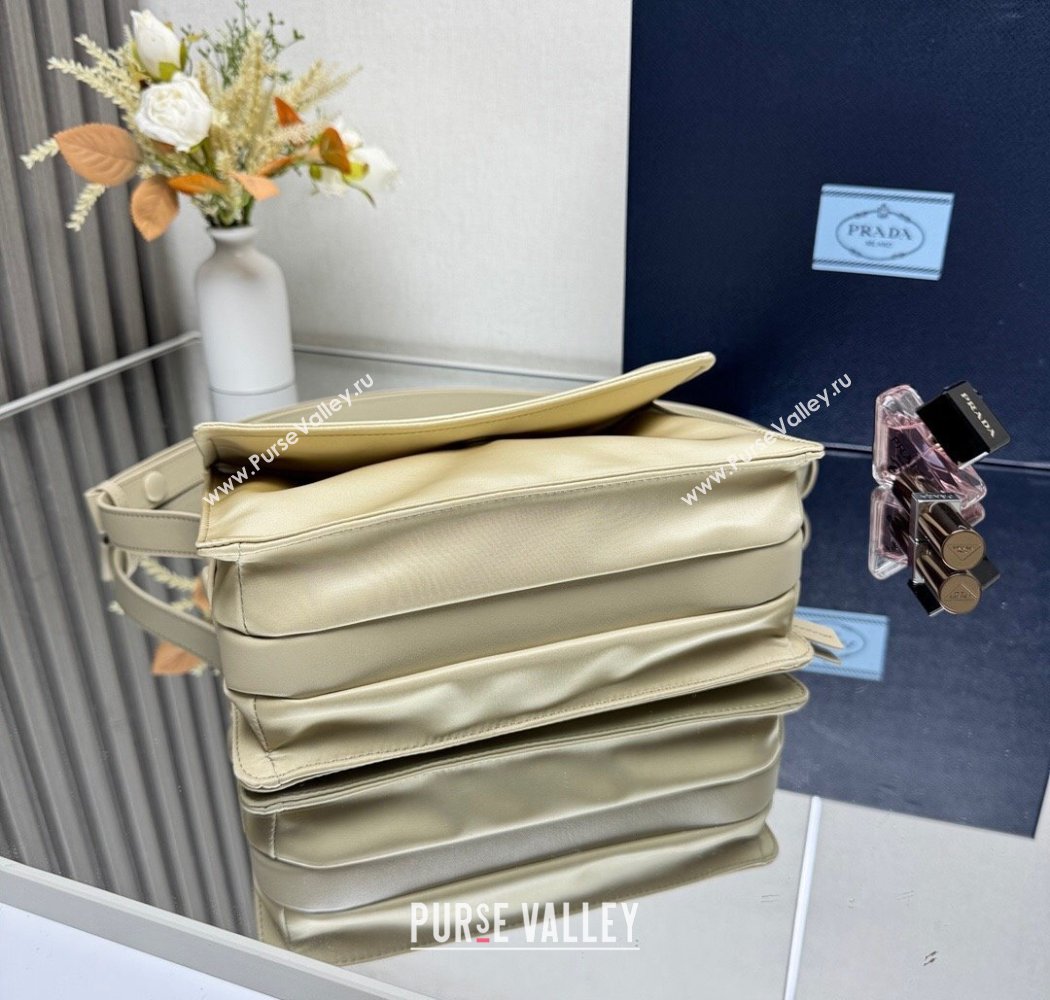 Prada Traveller small padded Re-Nylon shoulder bag Light Yellow 2025 1BD313 (YZ-250927049)