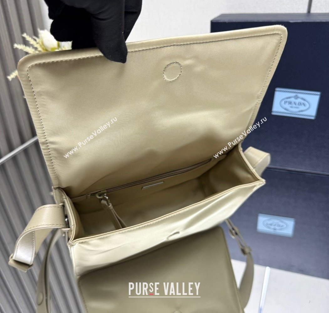 Prada Traveller small padded Re-Nylon shoulder bag Light Yellow 2025 1BD313 (YZ-250927049)