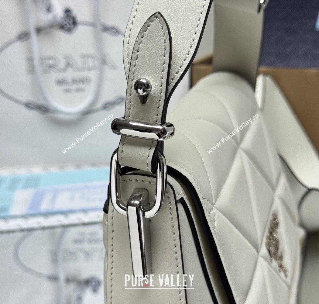 Prada Quilted Leather Flap Bag White 2025 1BD283 (YZ-250927025)