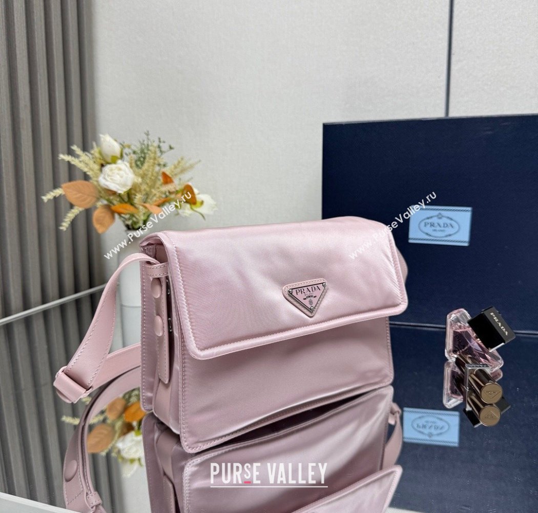 Prada Traveller small padded Re-Nylon shoulder bag Pink2 2025 1BD313 (YZ-250927050)