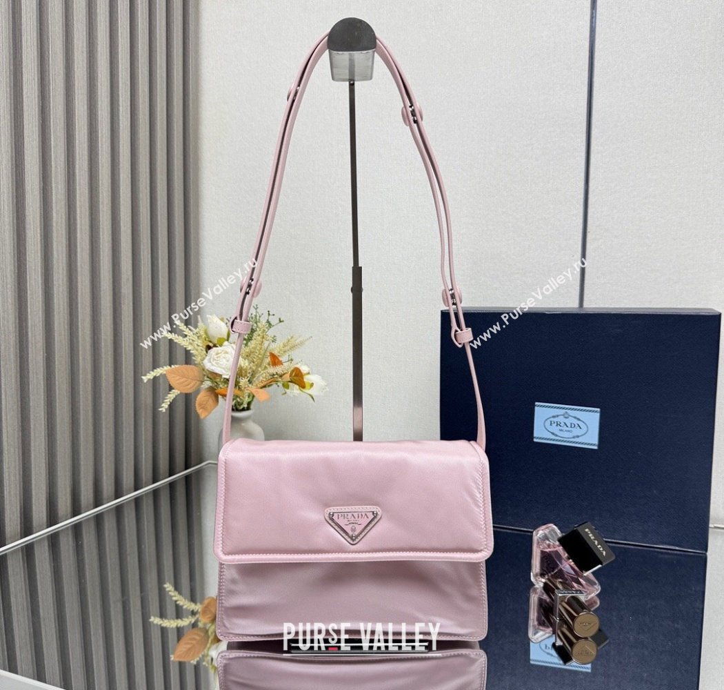 Prada Traveller small padded Re-Nylon shoulder bag Pink2 2025 1BD313 (YZ-250927050)