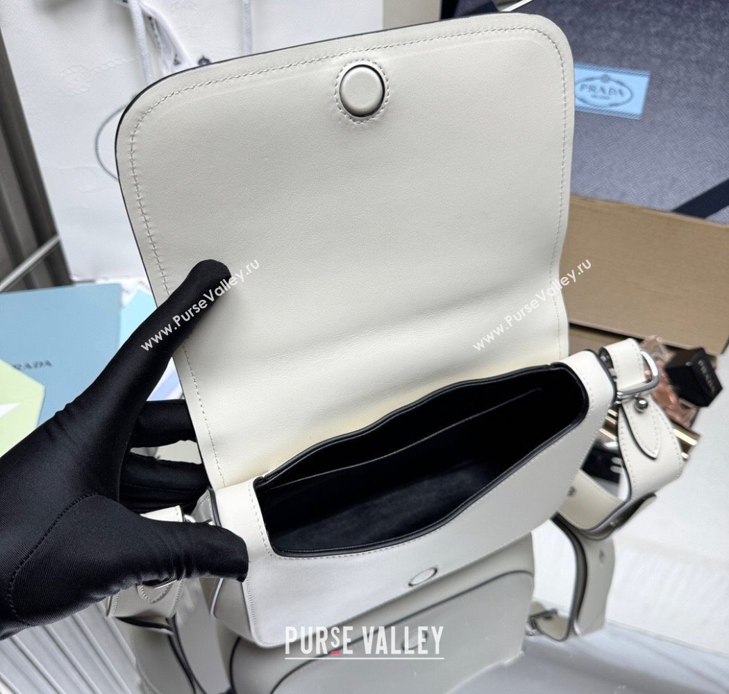 Prada Quilted Leather Flap Bag White 2025 1BD283 (YZ-250927025)