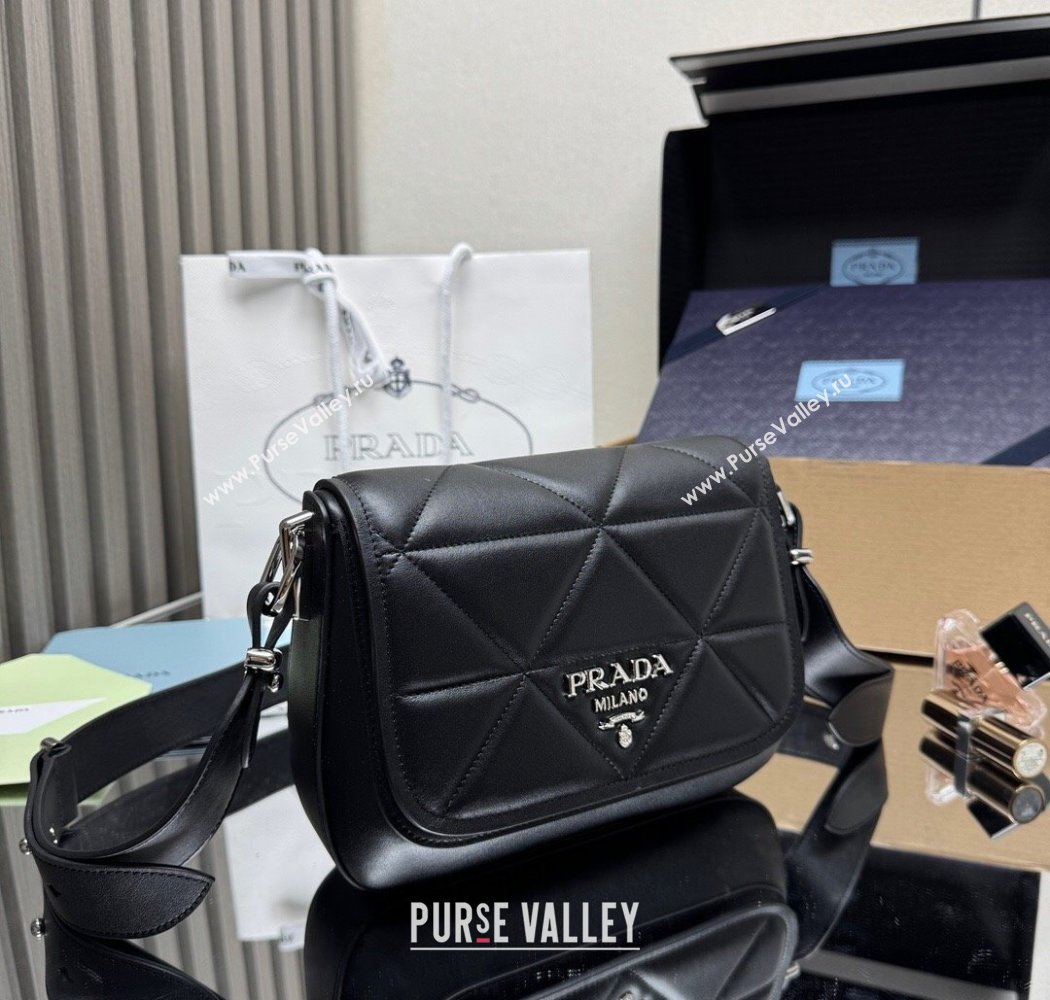 Prada Quilted Leather Flap Bag Black 2025 1BD283 (YZ-250927026)