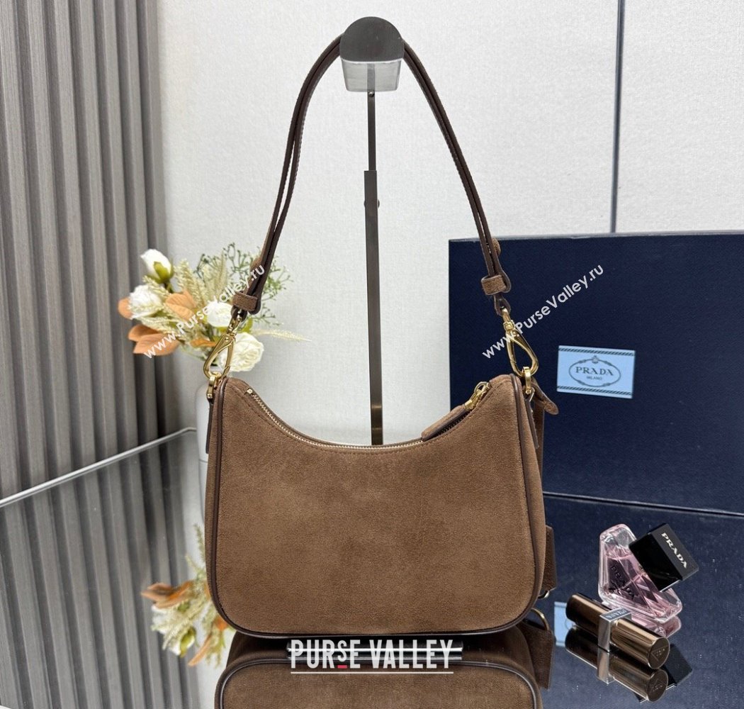 Prada Re-Edition suede mini-bag Cinnamon Brown 2025 1BC204 (YZ-250927059)