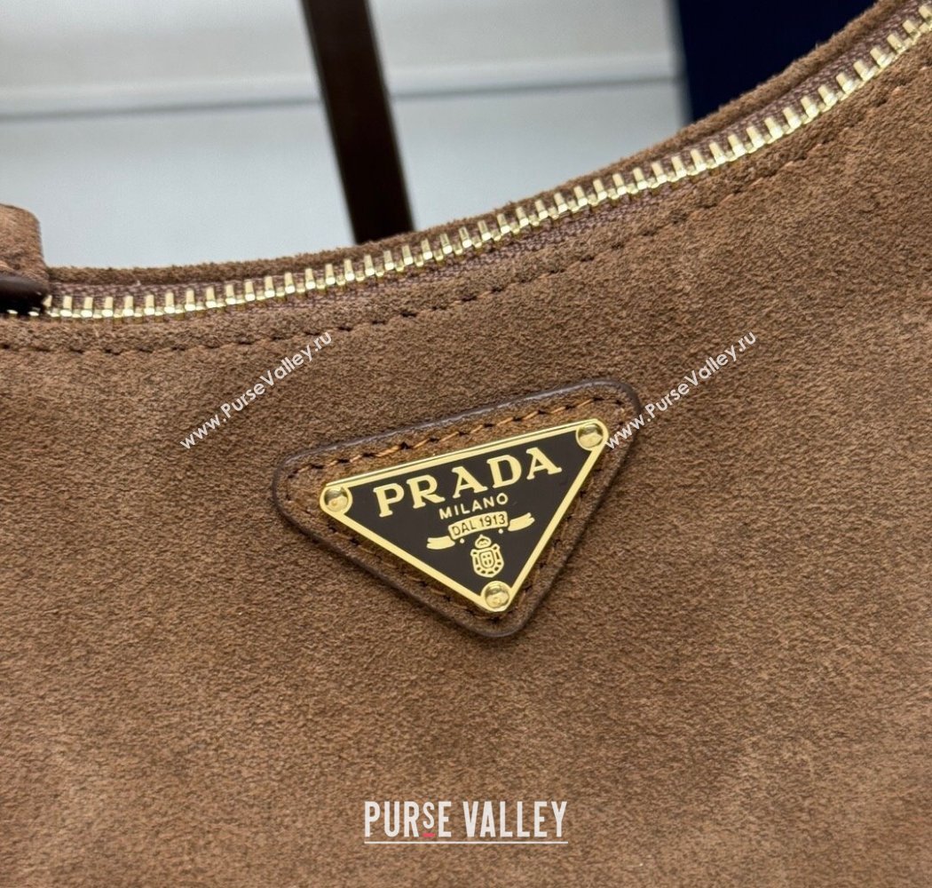 Prada Re-Edition suede mini-bag Cinnamon Brown 2025 1BC204 (YZ-250927059)
