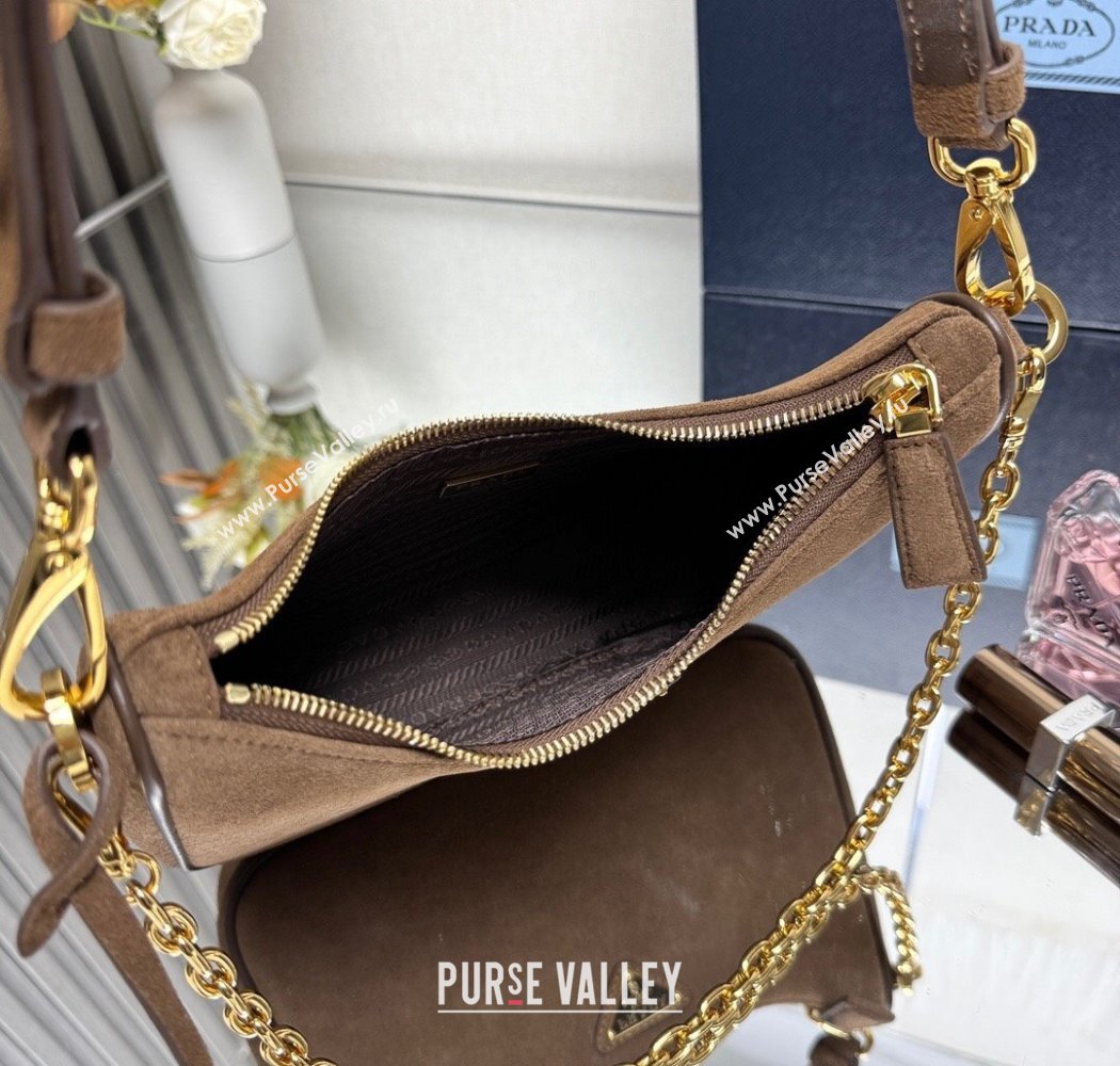 Prada Re-Edition suede mini-bag Cinnamon Brown 2025 1BC204 (YZ-250927059)