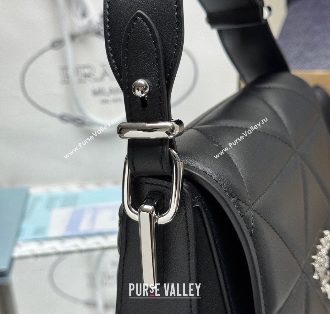 Prada Quilted Leather Flap Bag Black 2025 1BD283 (YZ-250927026)