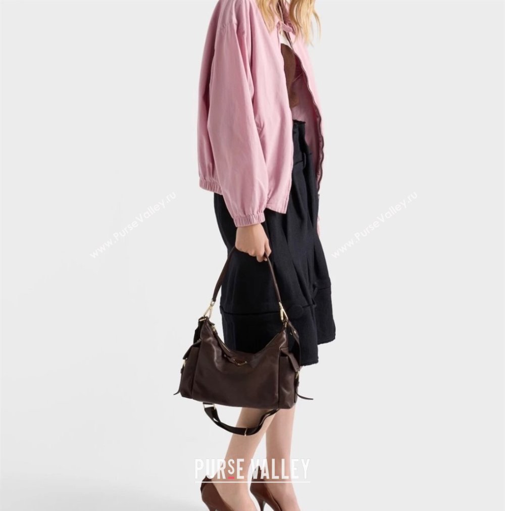 Prada Explore large nappa leather shoulder bag Sienna Brown 2025 1BC264 (YZ-250927062)