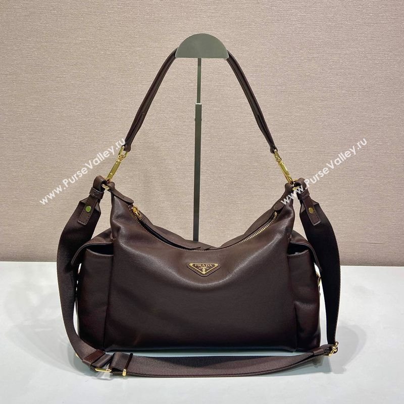 Prada Explore large nappa leather shoulder bag Sienna Brown 2025 1BC264 (YZ-250927062)