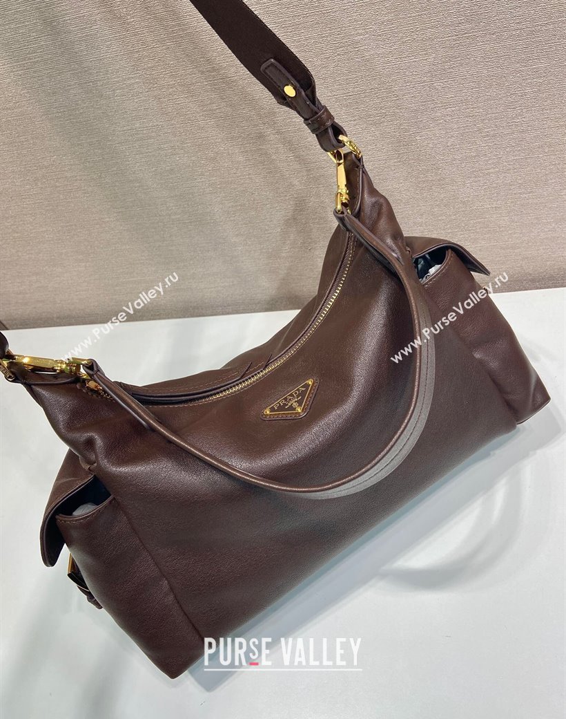 Prada Explore large nappa leather shoulder bag Sienna Brown 2025 1BC264 (YZ-250927062)