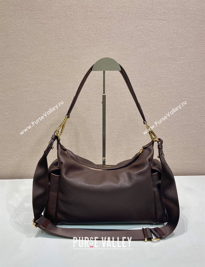 Prada Explore large nappa leather shoulder bag Sienna Brown 2025 1BC264 (YZ-250927062)