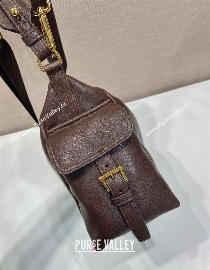 Prada Explore large nappa leather shoulder bag Sienna Brown 2025 1BC264 (YZ-250927062)