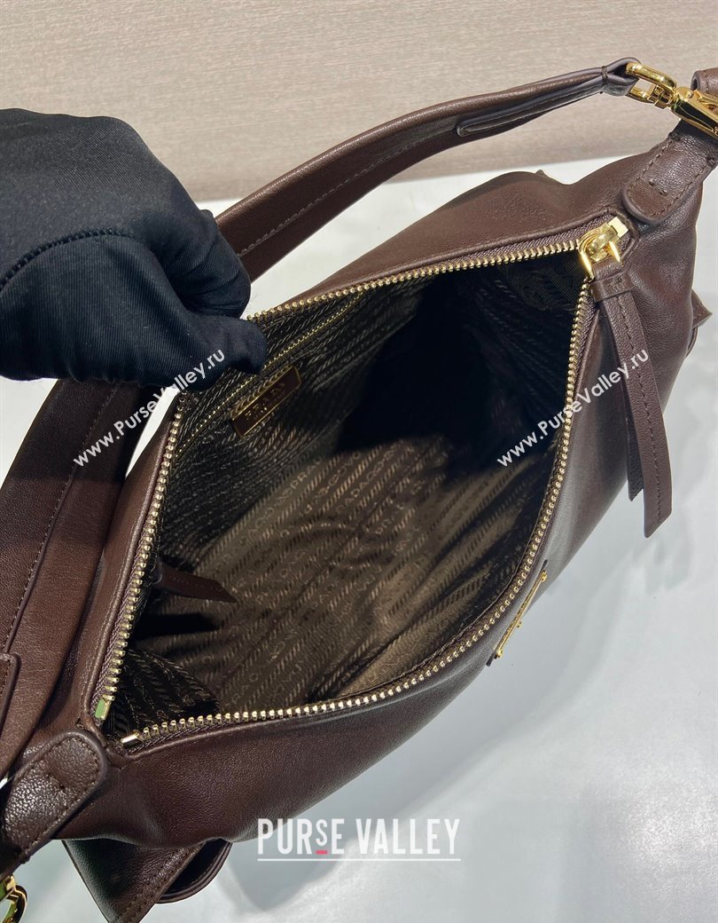 Prada Explore large nappa leather shoulder bag Sienna Brown 2025 1BC264 (YZ-250927062)