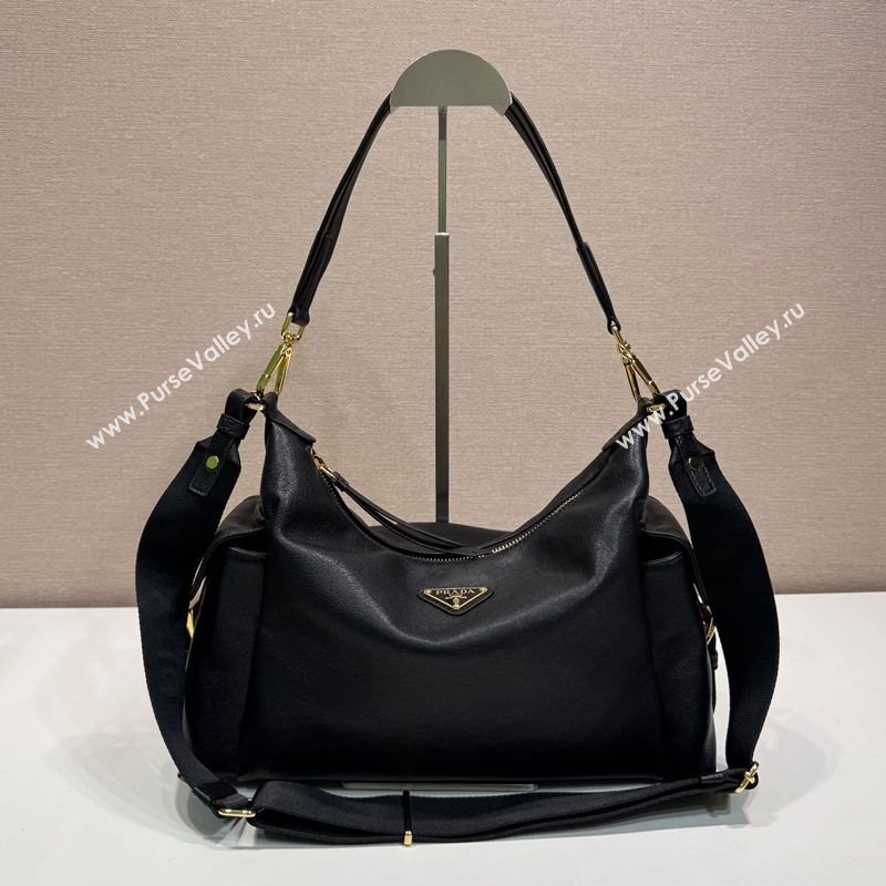 Prada Explore large nappa leather shoulder bag Black 2025 1BC264 (YZ-250927063)